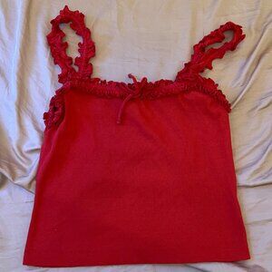 Anthropologie Maeve Red Ruffled Cami